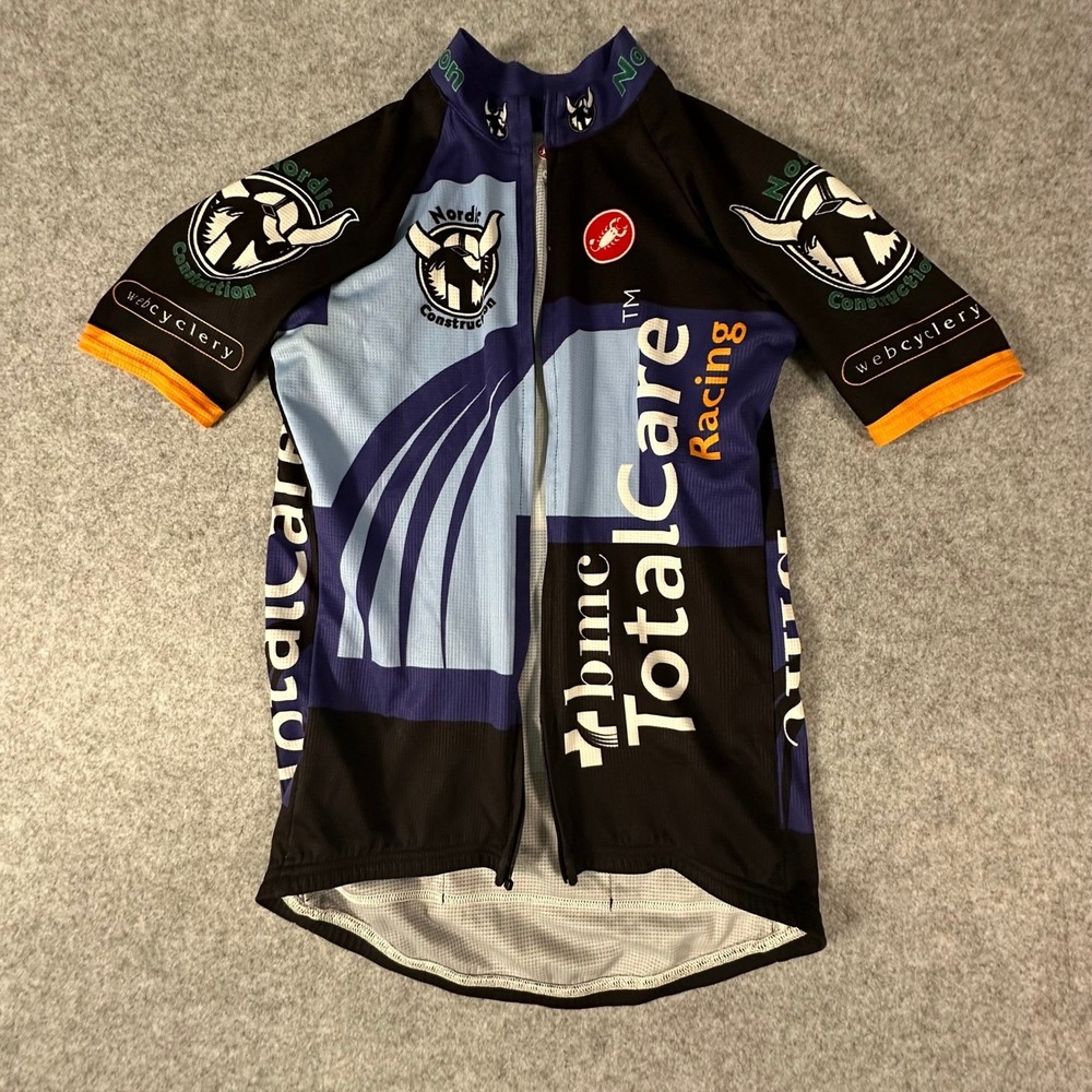 Castelli Cycling Jersey Size Mens Medium Blue Short Sleeve Nordic Zipper Missing